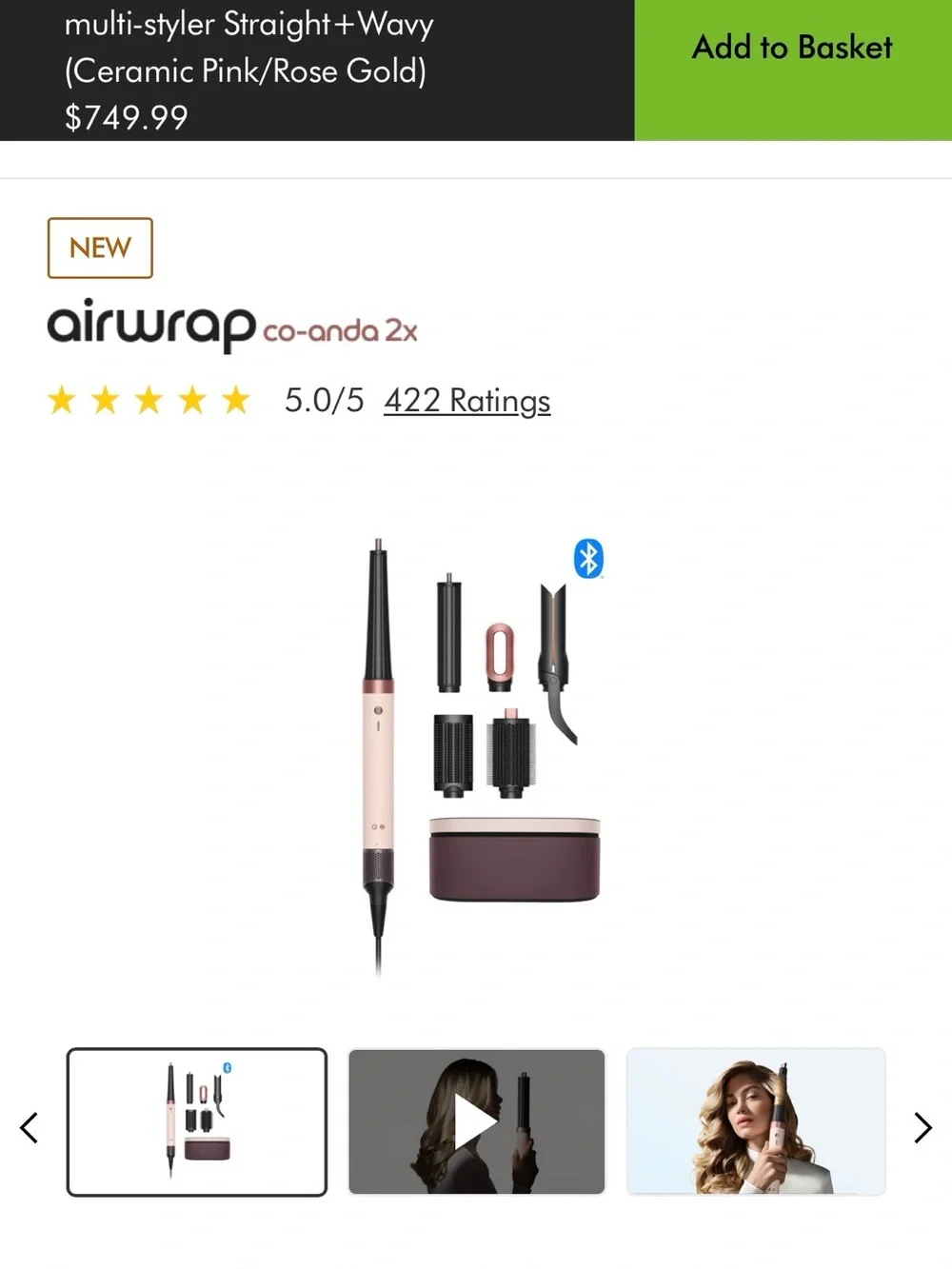 NWT Dyson Airwrap Co-anda 2x Multi-Styler in Pink and Rose Gold